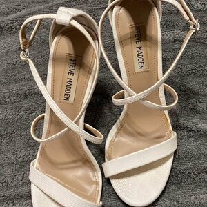 Steve Madden Women's White Strappy Heels